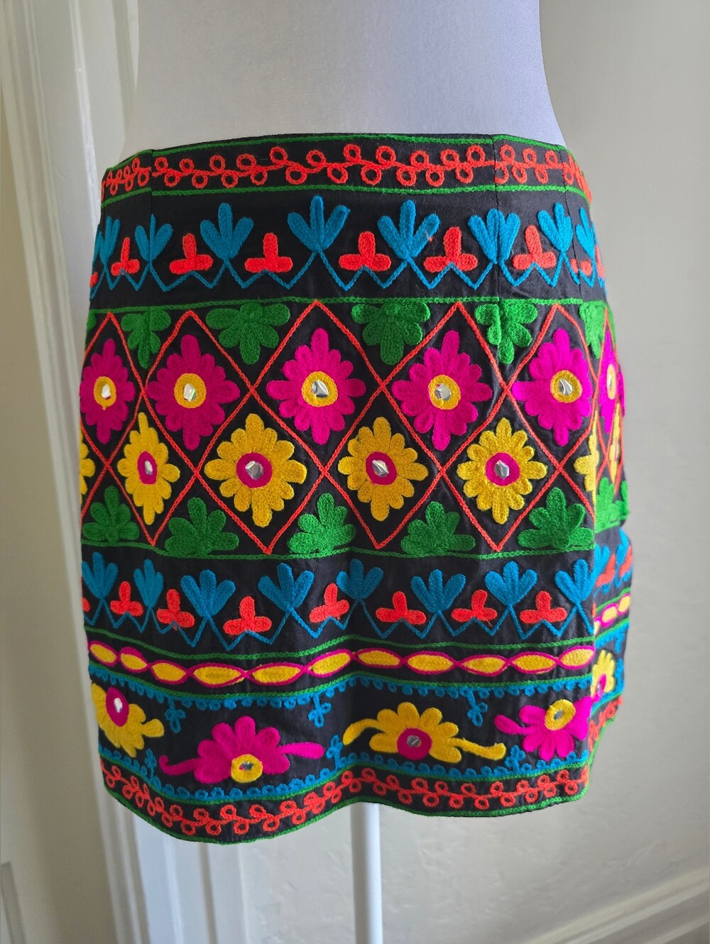 NEW Raga Embroidered Multicolor Mini Skirt